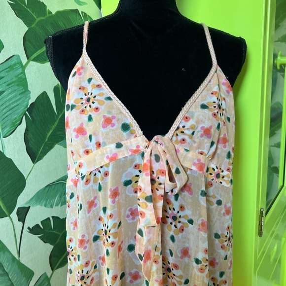 Lauren Conrad Pink Floral Sheer Maxi Dress Swim Cover M Summer beach Spring - Picture 5 of 7